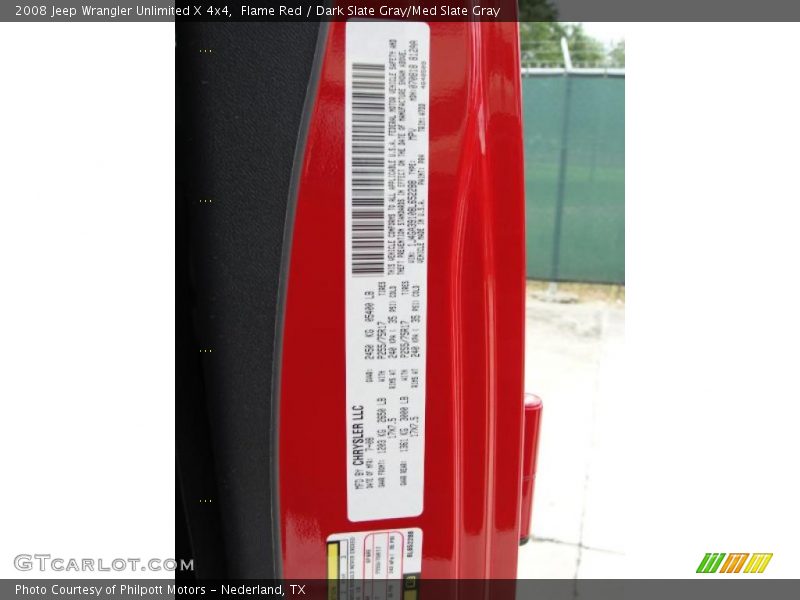 Flame Red / Dark Slate Gray/Med Slate Gray 2008 Jeep Wrangler Unlimited X 4x4
