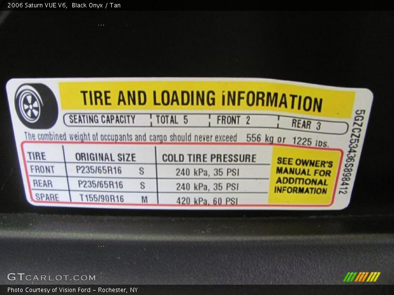 Black Onyx / Tan 2006 Saturn VUE V6