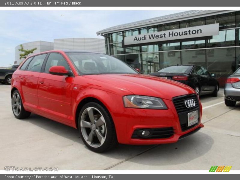 Brilliant Red / Black 2011 Audi A3 2.0 TDI