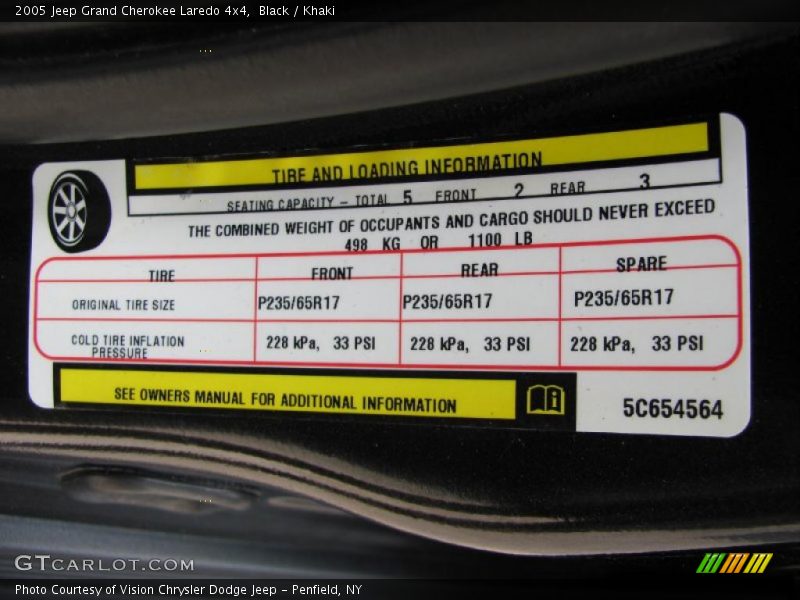 Black / Khaki 2005 Jeep Grand Cherokee Laredo 4x4