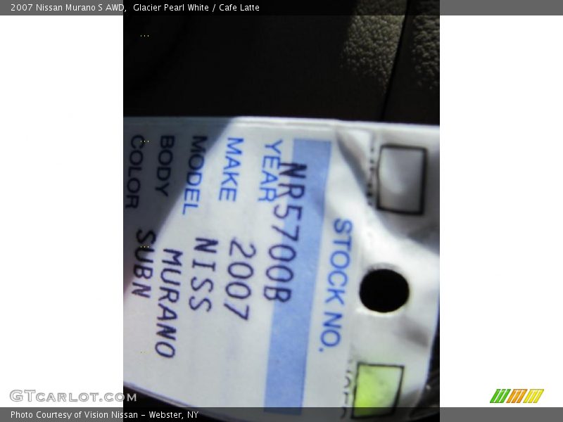Glacier Pearl White / Cafe Latte 2007 Nissan Murano S AWD