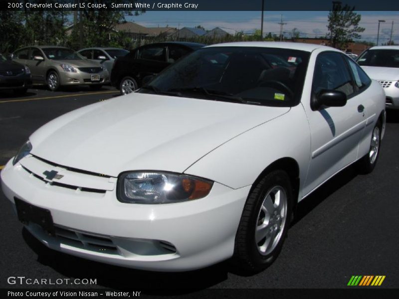 Summit White / Graphite Gray 2005 Chevrolet Cavalier LS Coupe