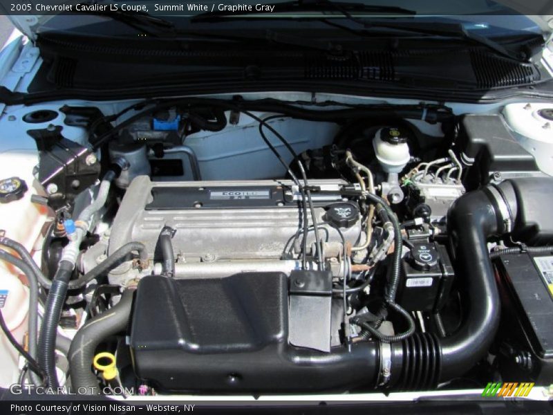 Summit White / Graphite Gray 2005 Chevrolet Cavalier LS Coupe