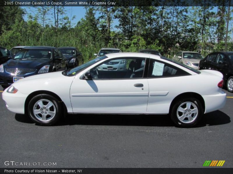 Summit White / Graphite Gray 2005 Chevrolet Cavalier LS Coupe
