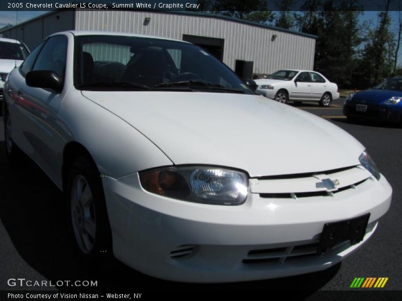 Summit White / Graphite Gray 2005 Chevrolet Cavalier LS Coupe