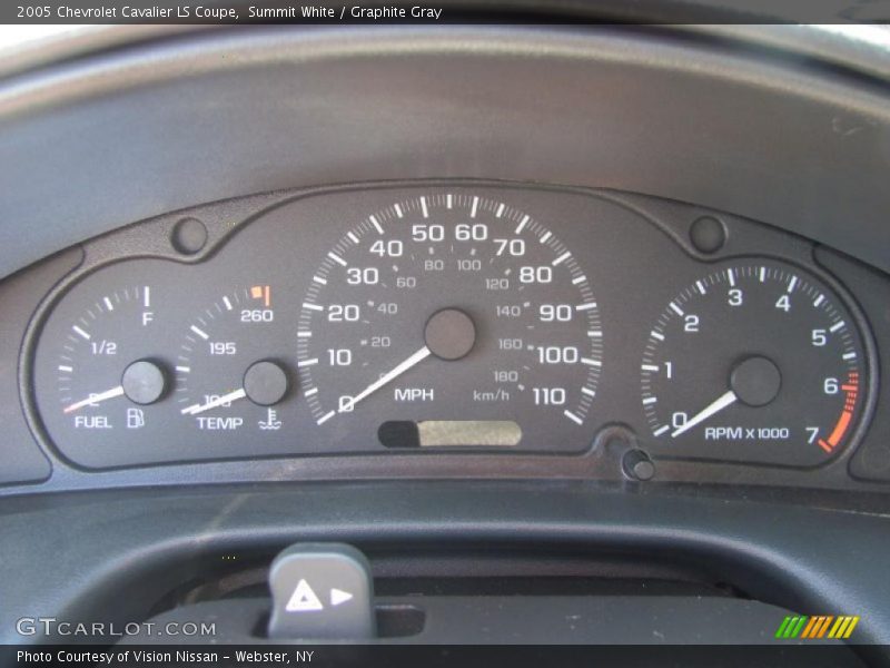 Summit White / Graphite Gray 2005 Chevrolet Cavalier LS Coupe