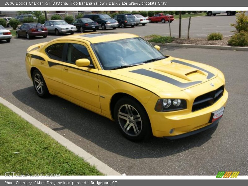 Top Banana Yellow / Dark Slate Gray/Light Slate Gray 2006 Dodge Charger R/T Daytona