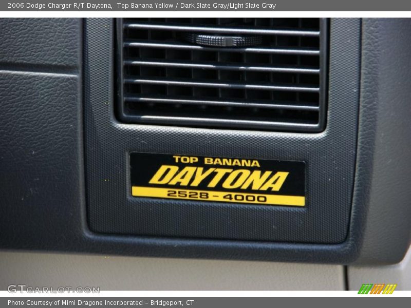Top Banana Yellow / Dark Slate Gray/Light Slate Gray 2006 Dodge Charger R/T Daytona