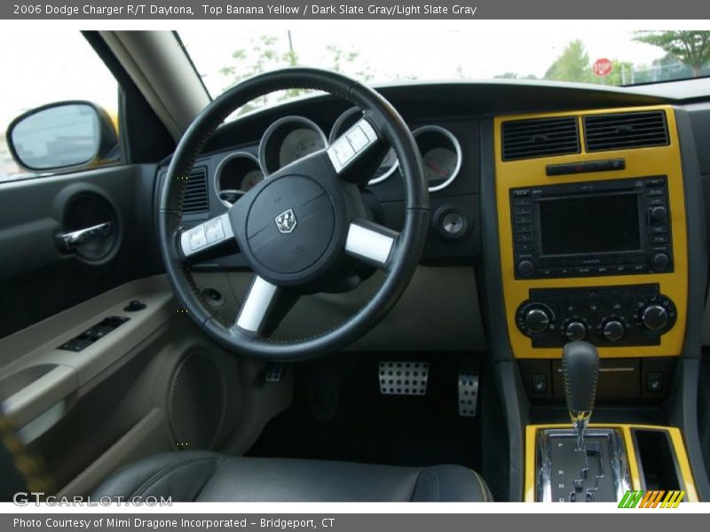 Top Banana Yellow / Dark Slate Gray/Light Slate Gray 2006 Dodge Charger R/T Daytona