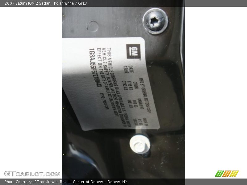 Polar White / Gray 2007 Saturn ION 2 Sedan
