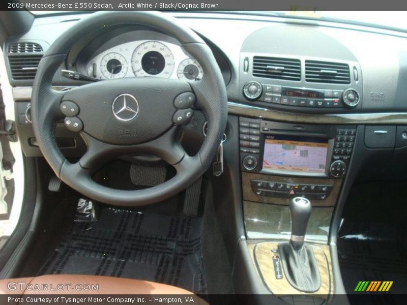 Arctic White / Black/Cognac Brown 2009 Mercedes-Benz E 550 Sedan