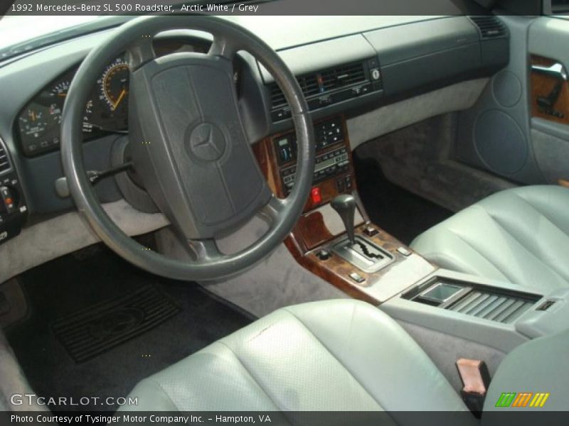 Arctic White / Grey 1992 Mercedes-Benz SL 500 Roadster
