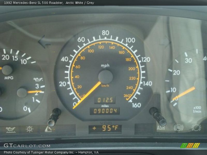 Arctic White / Grey 1992 Mercedes-Benz SL 500 Roadster