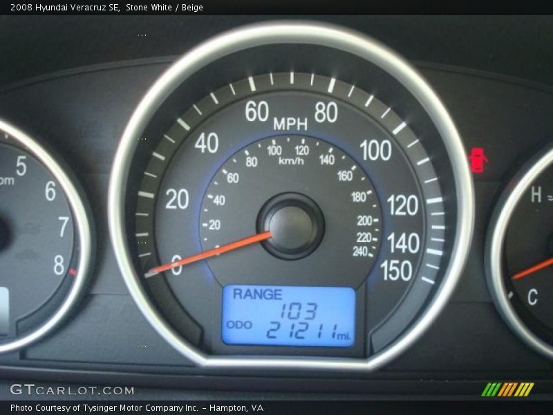 Stone White / Beige 2008 Hyundai Veracruz SE