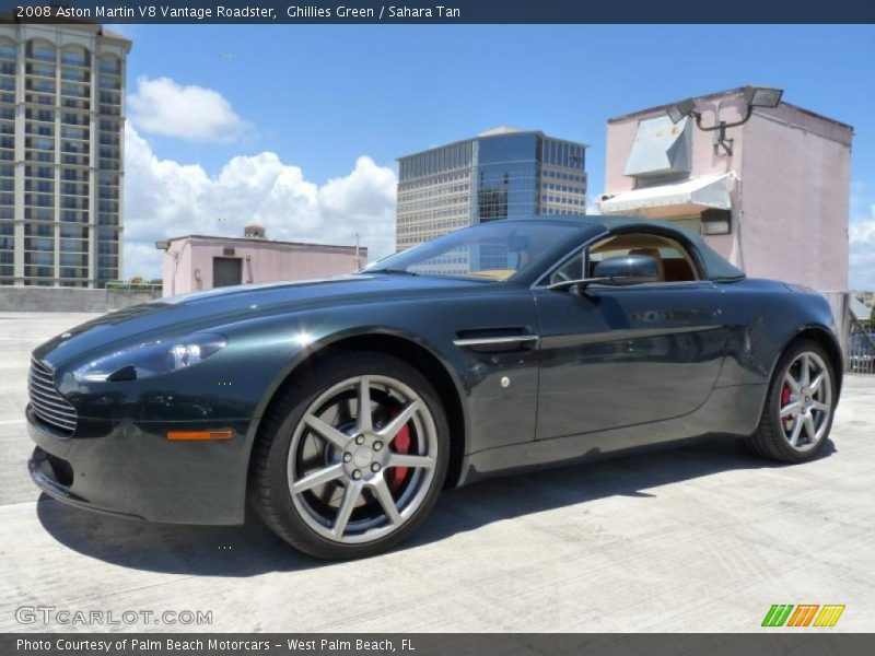 Ghillies Green / Sahara Tan 2008 Aston Martin V8 Vantage Roadster
