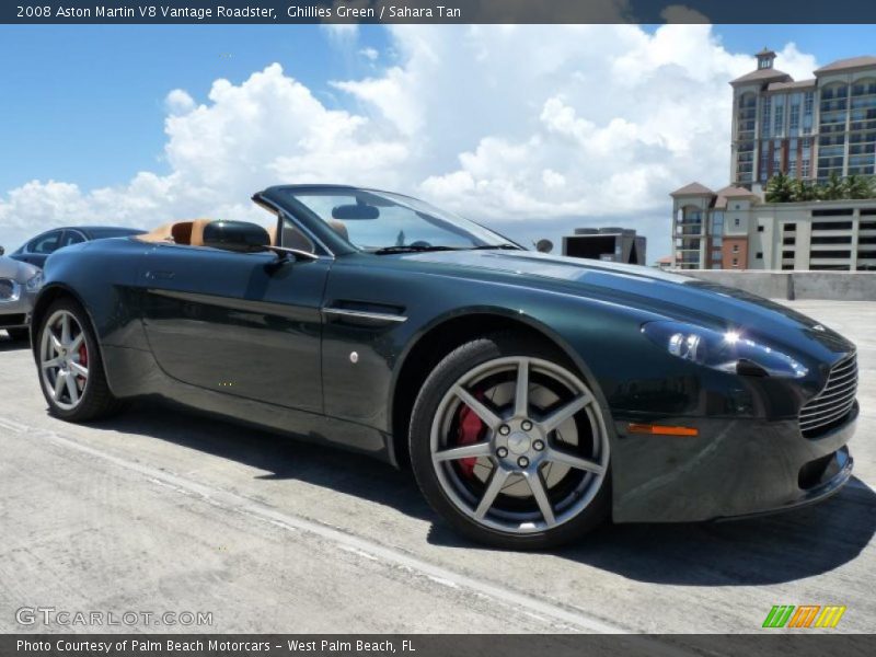 Ghillies Green / Sahara Tan 2008 Aston Martin V8 Vantage Roadster