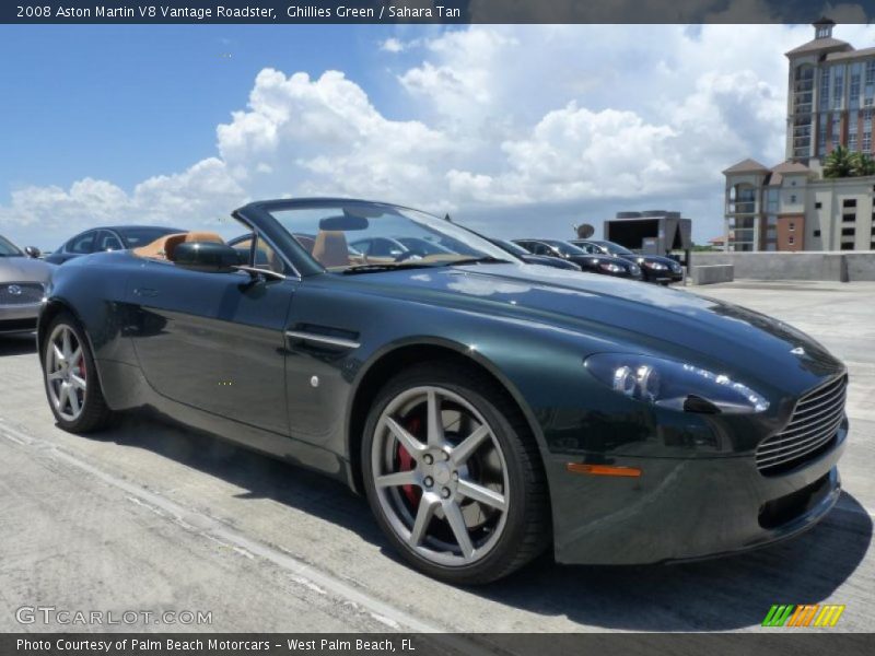Ghillies Green / Sahara Tan 2008 Aston Martin V8 Vantage Roadster