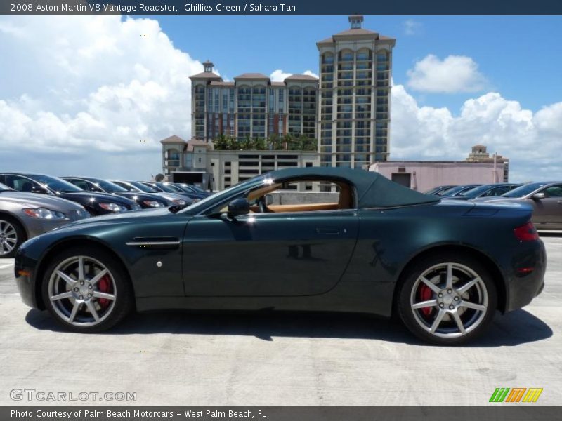 Ghillies Green / Sahara Tan 2008 Aston Martin V8 Vantage Roadster