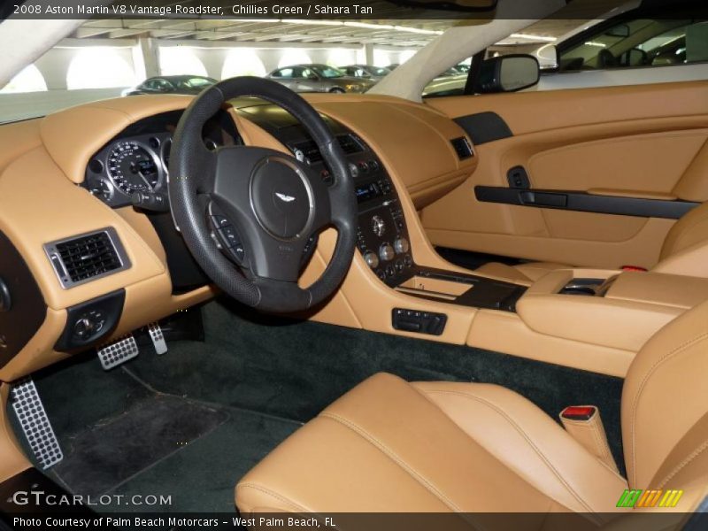 Ghillies Green / Sahara Tan 2008 Aston Martin V8 Vantage Roadster