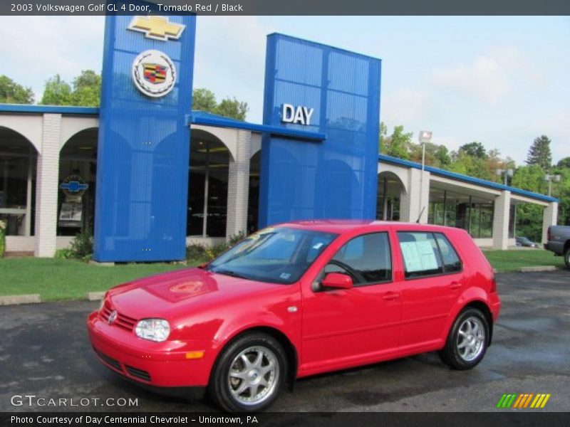 Tornado Red / Black 2003 Volkswagen Golf GL 4 Door