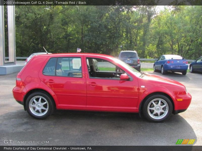 Tornado Red / Black 2003 Volkswagen Golf GL 4 Door