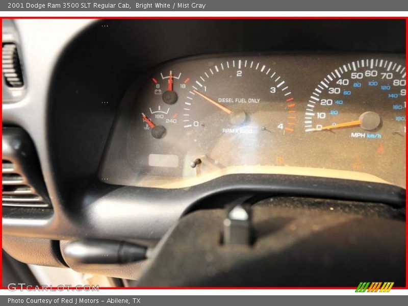 Bright White / Mist Gray 2001 Dodge Ram 3500 SLT Regular Cab
