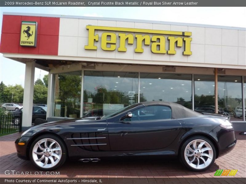 Crystal Picotite Black Metallic / Royal Blue Silver Arrow Leather 2009 Mercedes-Benz SLR McLaren Roadster