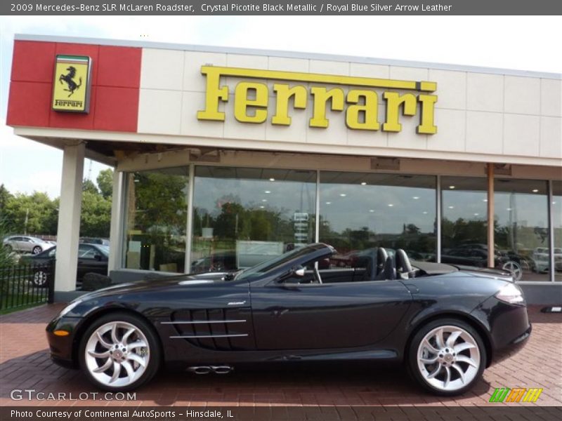 Crystal Picotite Black Metallic / Royal Blue Silver Arrow Leather 2009 Mercedes-Benz SLR McLaren Roadster