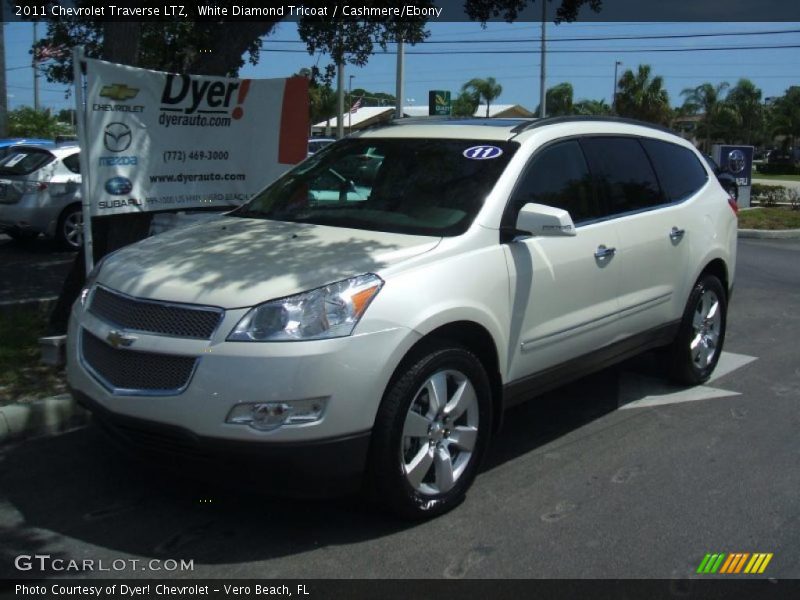 White Diamond Tricoat / Cashmere/Ebony 2011 Chevrolet Traverse LTZ