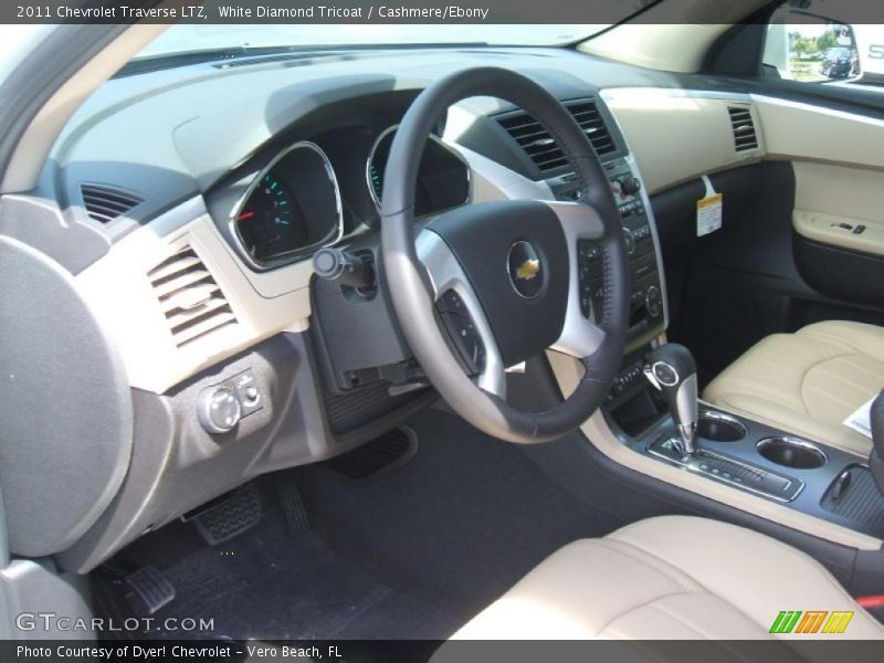 White Diamond Tricoat / Cashmere/Ebony 2011 Chevrolet Traverse LTZ