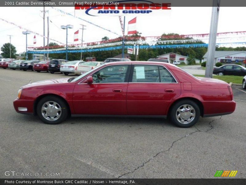Crimson Pearl Red / Neutral Shale 2001 Cadillac DeVille Sedan