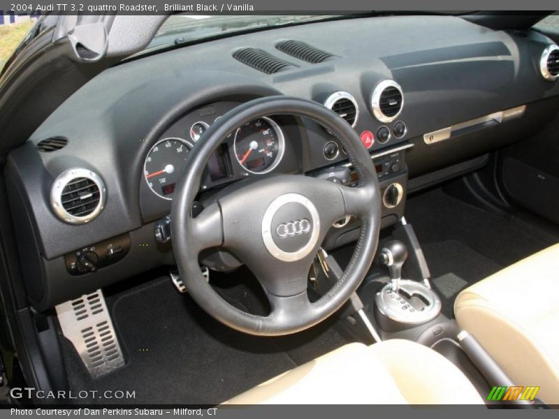 Brilliant Black / Vanilla 2004 Audi TT 3.2 quattro Roadster