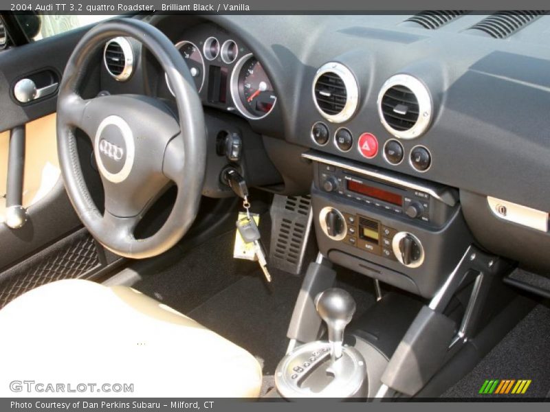 Brilliant Black / Vanilla 2004 Audi TT 3.2 quattro Roadster