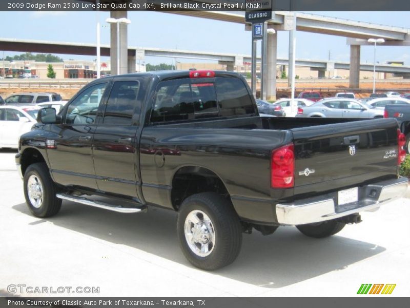 Brilliant Black Crystal Pearl / Khaki 2009 Dodge Ram 2500 Lone Star Quad Cab 4x4