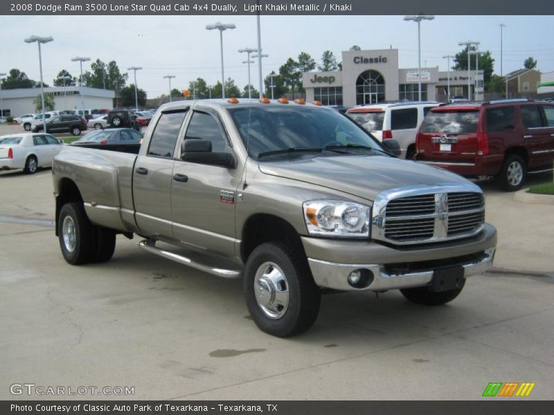 Light Khaki Metallic / Khaki 2008 Dodge Ram 3500 Lone Star Quad Cab 4x4 Dually