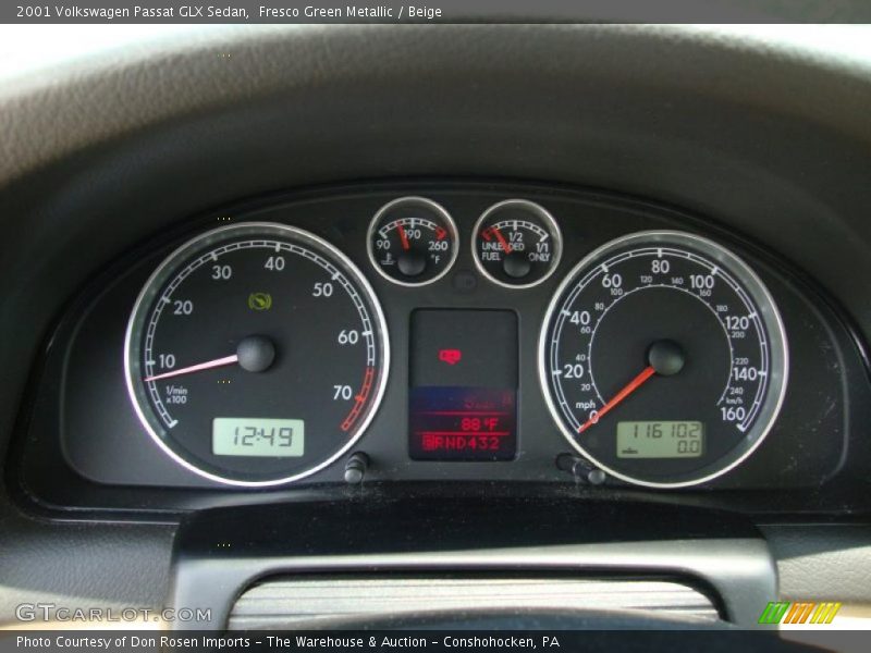 Fresco Green Metallic / Beige 2001 Volkswagen Passat GLX Sedan