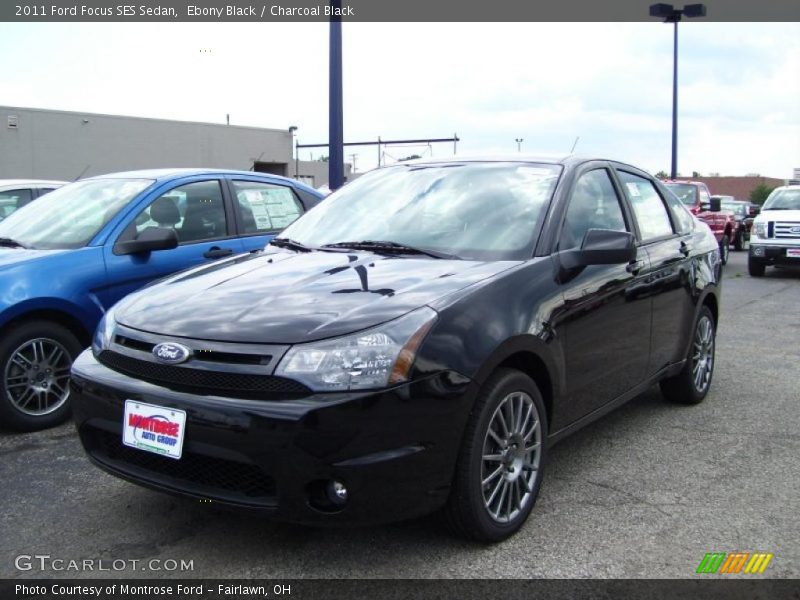 Ebony Black / Charcoal Black 2011 Ford Focus SES Sedan