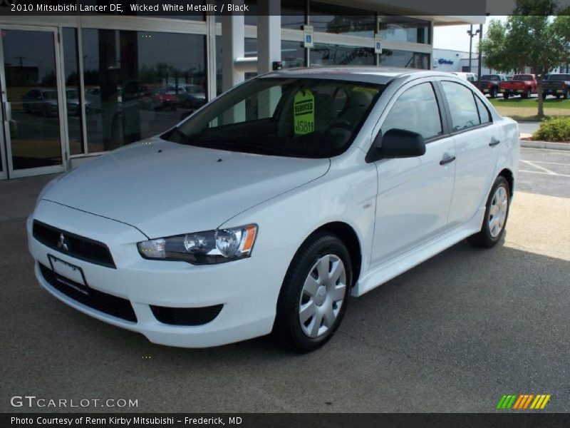 Wicked White Metallic / Black 2010 Mitsubishi Lancer DE