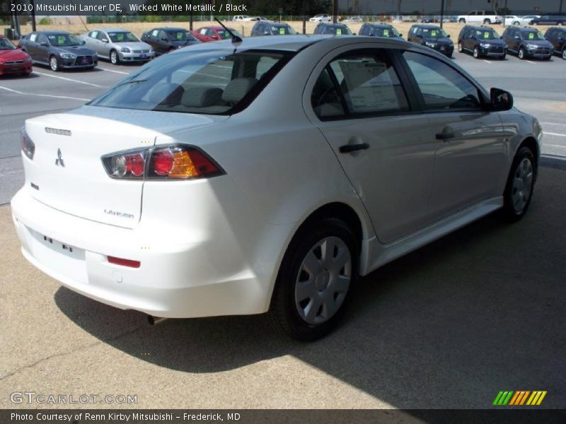 Wicked White Metallic / Black 2010 Mitsubishi Lancer DE