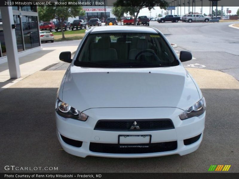 Wicked White Metallic / Black 2010 Mitsubishi Lancer DE