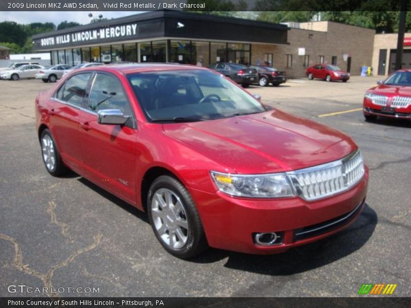 Vivid Red Metallic / Dark Charcoal 2009 Lincoln MKZ AWD Sedan