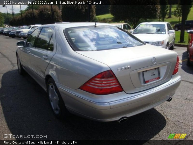 Brilliant Silver Metallic / Charcoal 2003 Mercedes-Benz S 600 Sedan