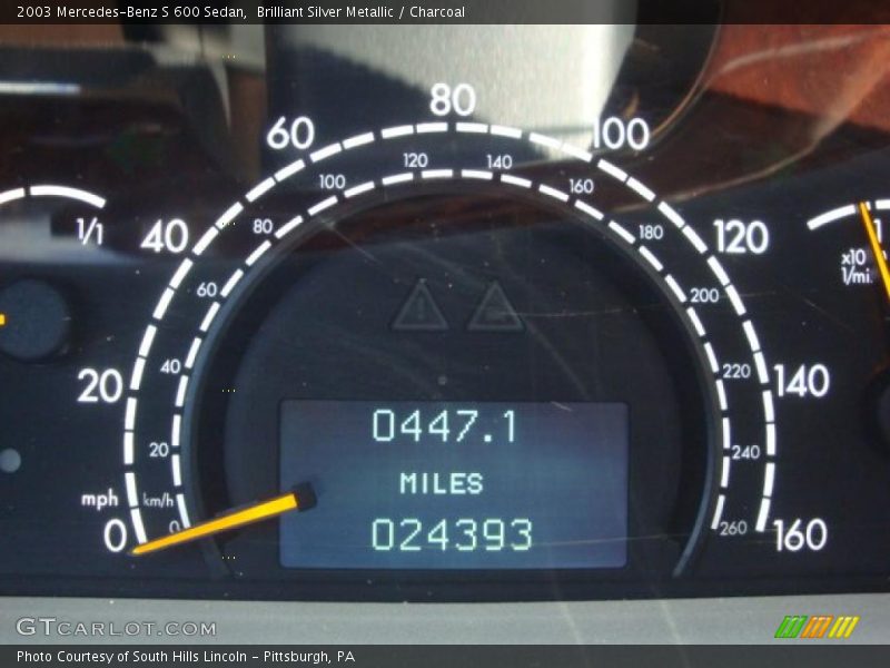Brilliant Silver Metallic / Charcoal 2003 Mercedes-Benz S 600 Sedan