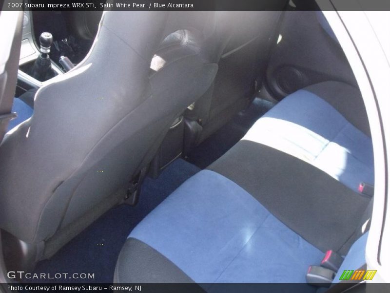 Satin White Pearl / Blue Alcantara 2007 Subaru Impreza WRX STi
