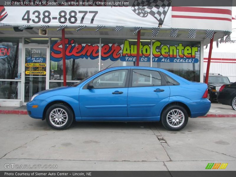 Aqua Blue Metallic / Charcoal/Light Flint 2007 Ford Focus ZX4 SE Sedan