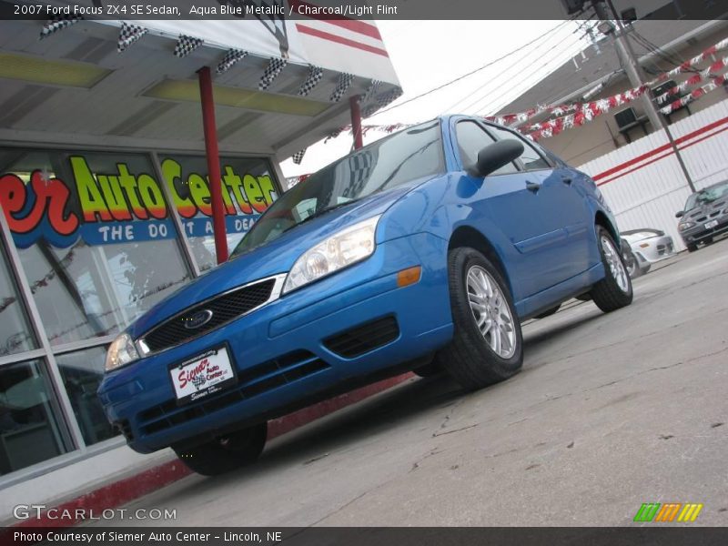 Aqua Blue Metallic / Charcoal/Light Flint 2007 Ford Focus ZX4 SE Sedan