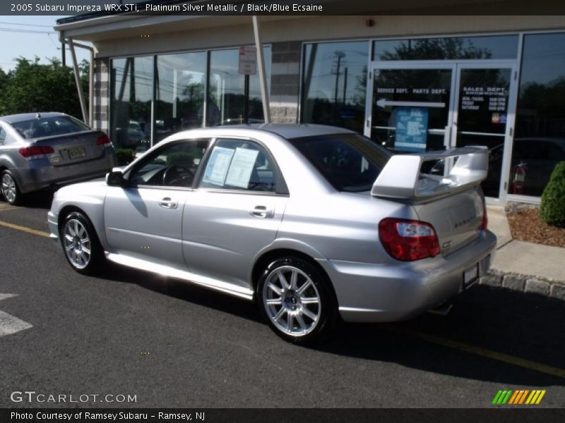 Platinum Silver Metallic / Black/Blue Ecsaine 2005 Subaru Impreza WRX STi