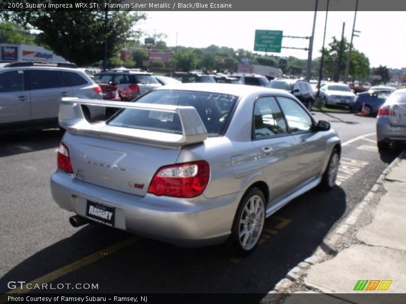 Platinum Silver Metallic / Black/Blue Ecsaine 2005 Subaru Impreza WRX STi