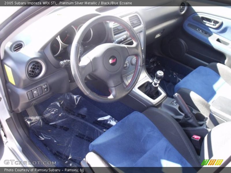 Platinum Silver Metallic / Black/Blue Ecsaine 2005 Subaru Impreza WRX STi