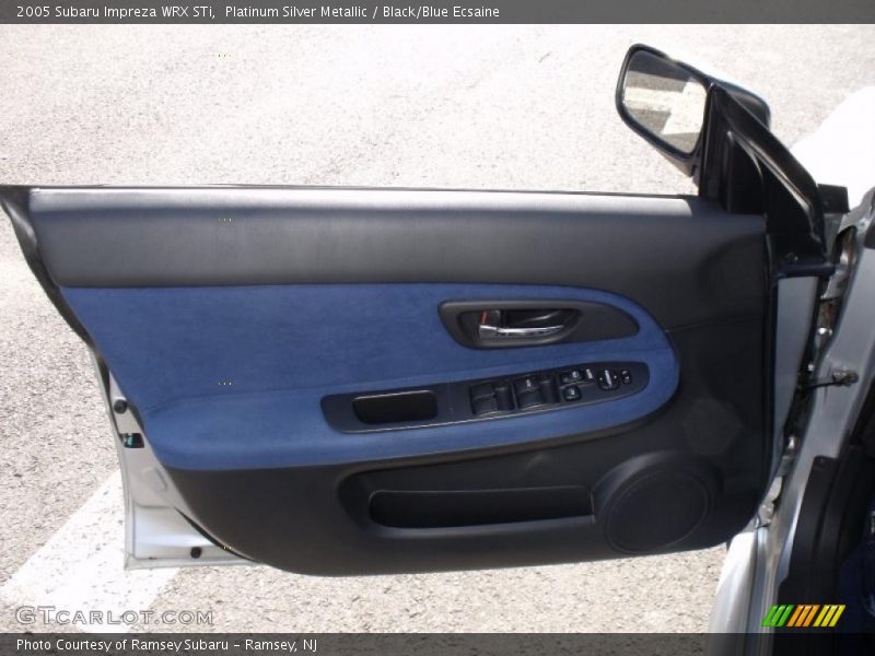 Platinum Silver Metallic / Black/Blue Ecsaine 2005 Subaru Impreza WRX STi